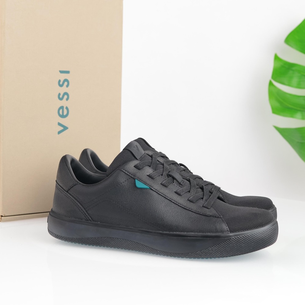 Vessi Womens Soho Sneakers Size 8 Waterproof All Black Casual Shoes Low Comfort